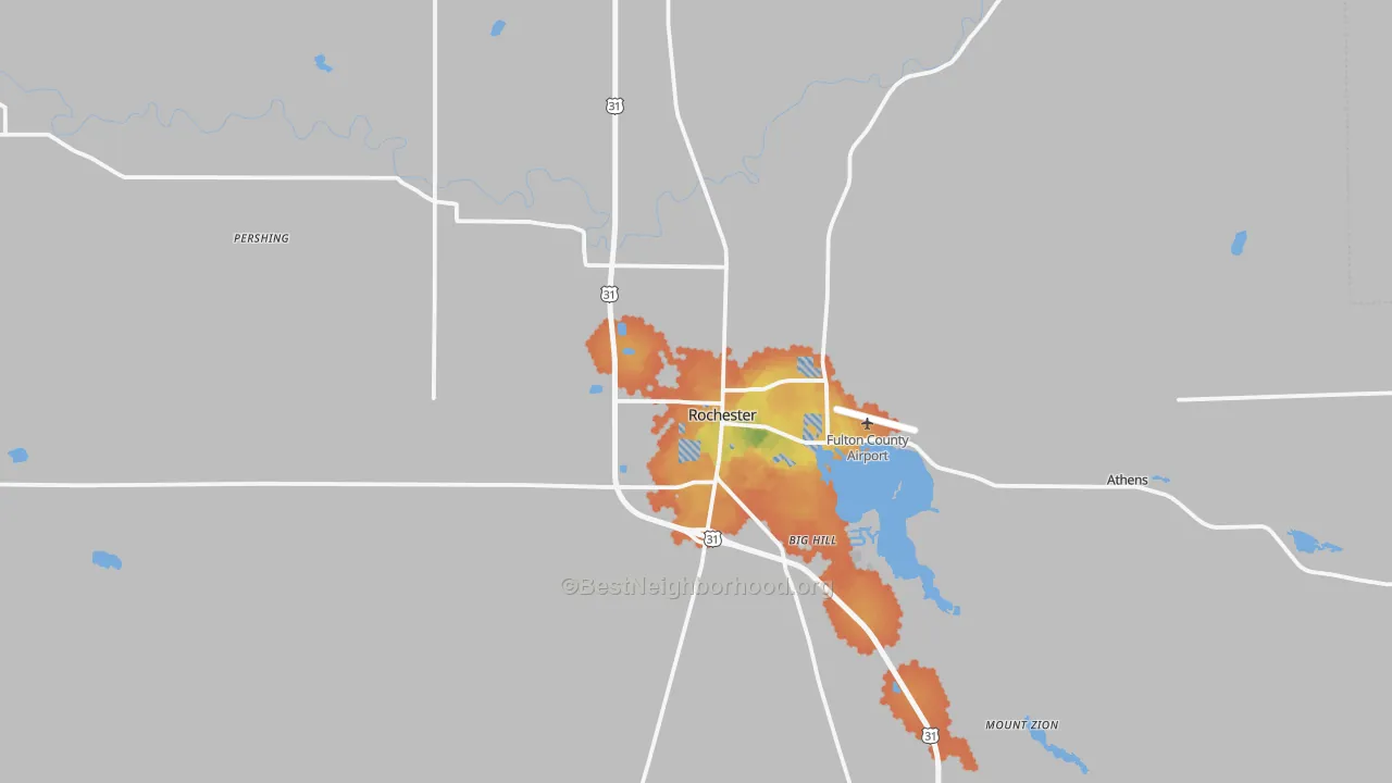 Bike Grade map of Rochester, IN