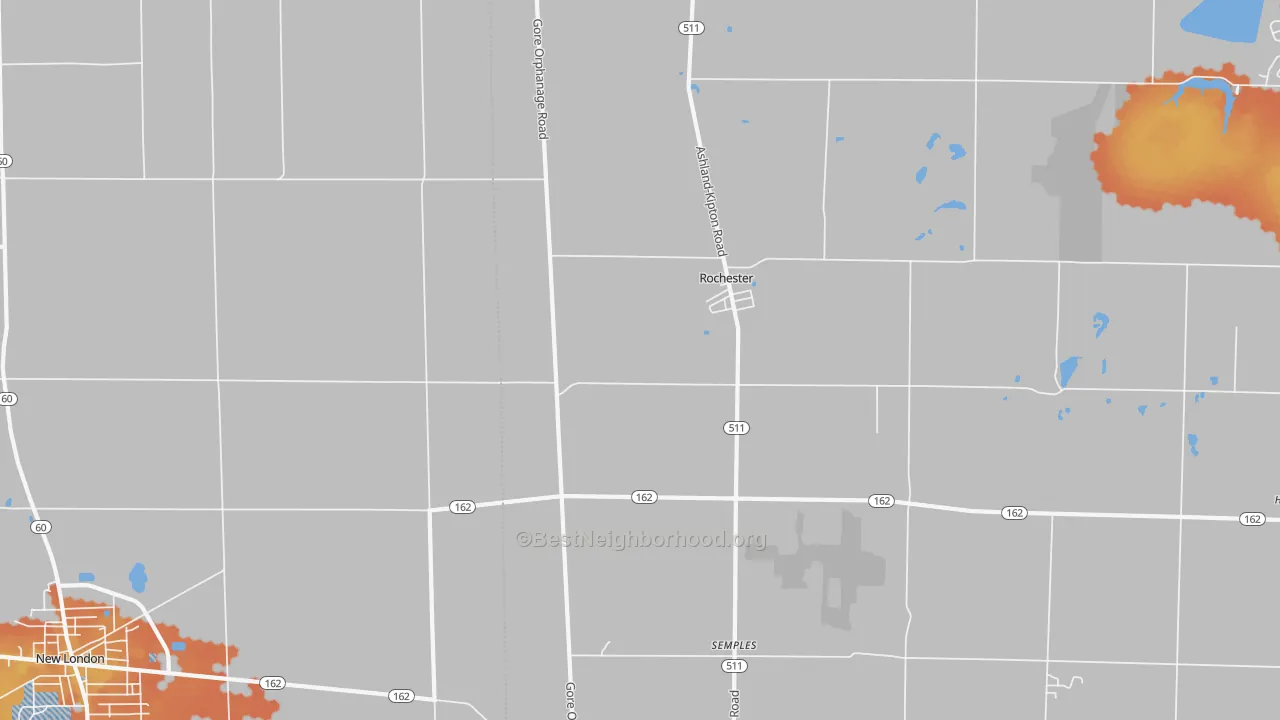 Bike Grade map of Rochester, OH
