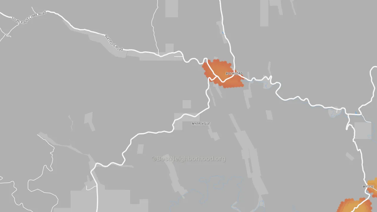 Bike Grade map of Rochford, SD