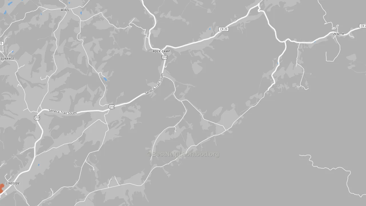 Bike Grade map of Rock Camp, WV