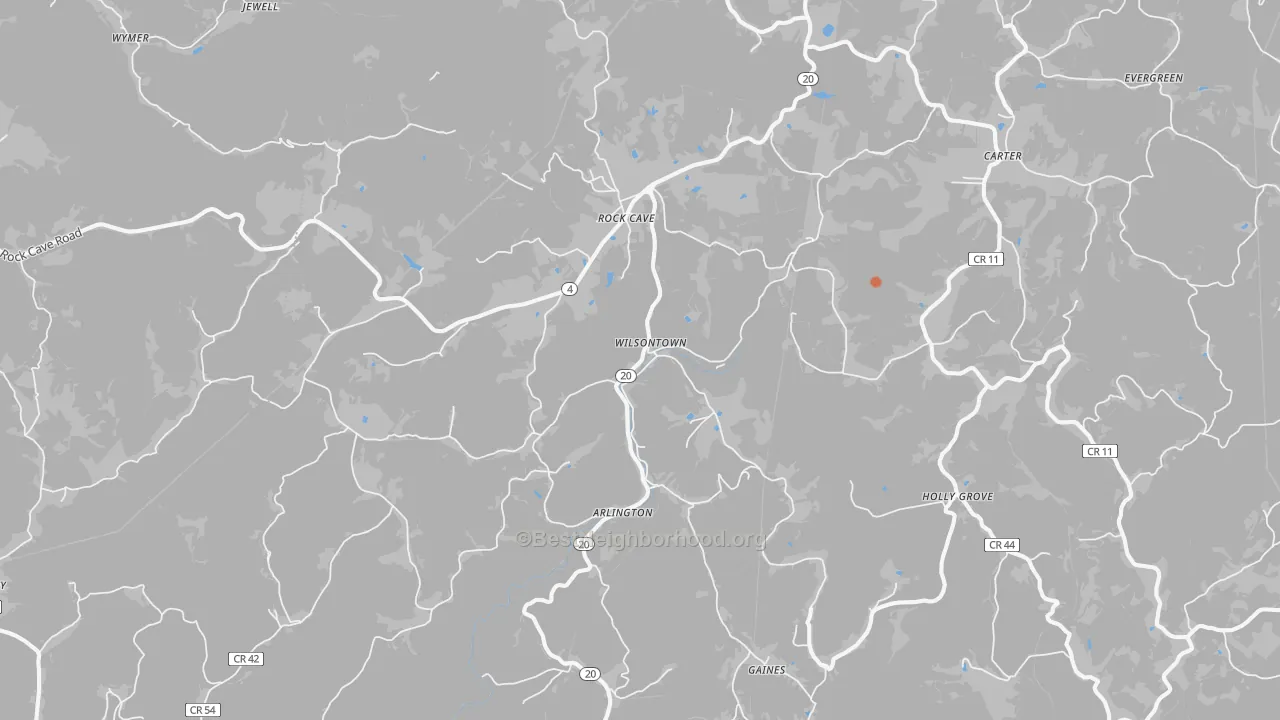 Bike Grade map of Rock Cave, WV
