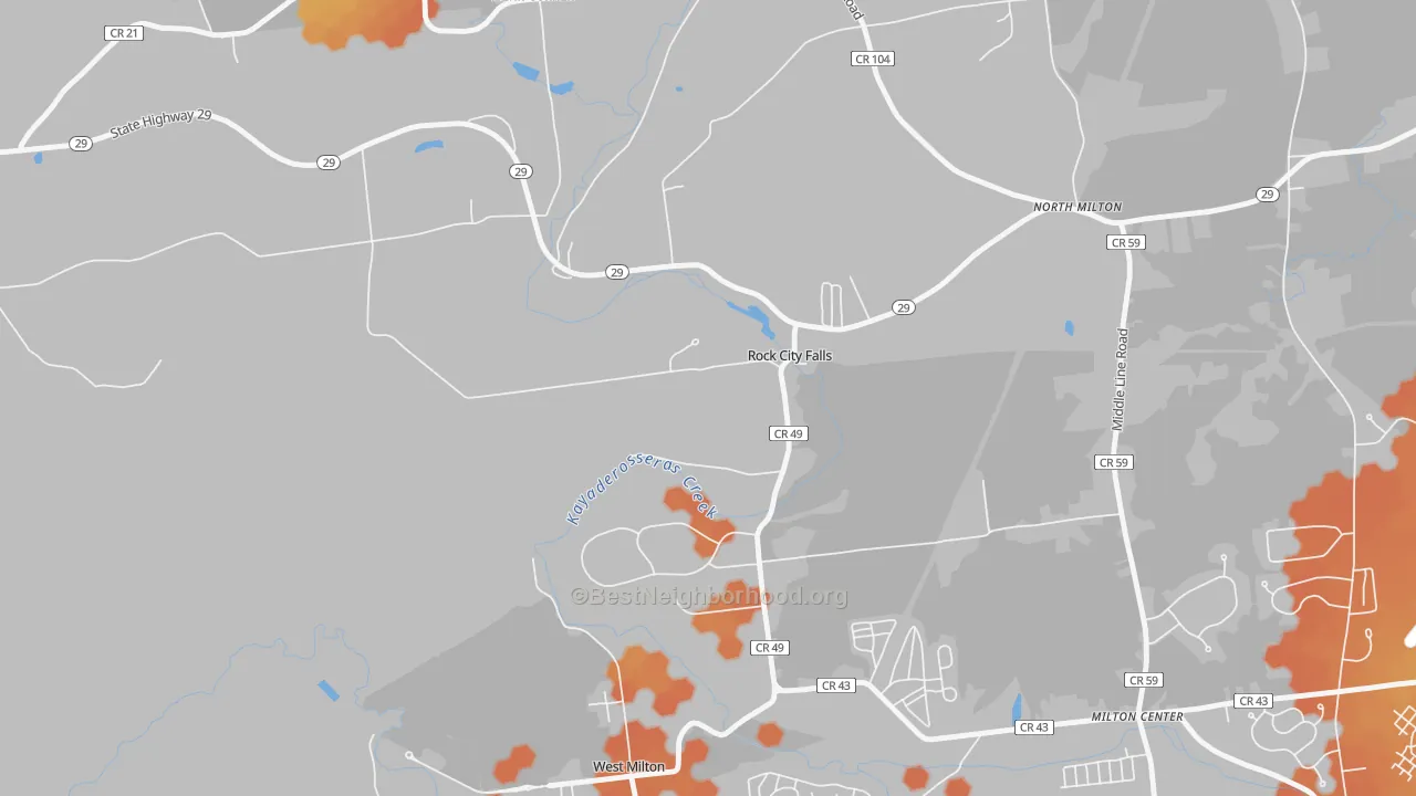 Bike Grade map of Rock City Falls, NY