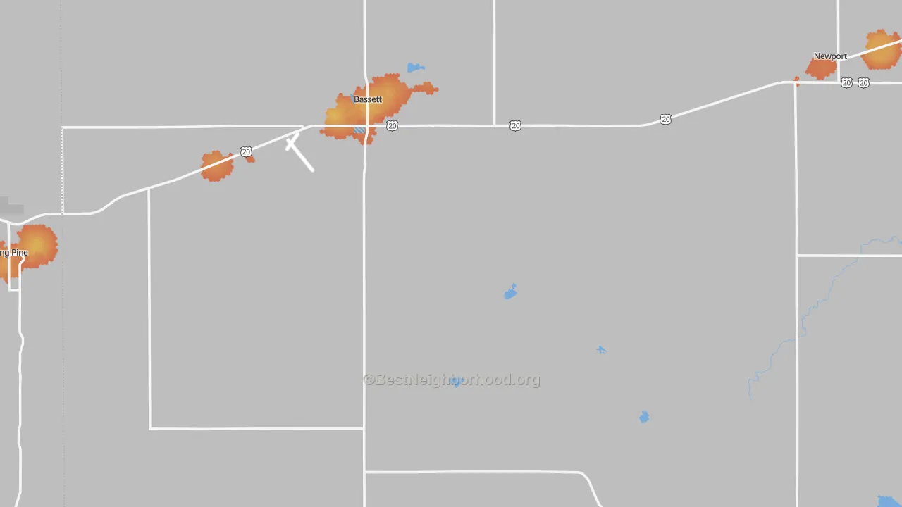 Bike Grade map of Rock County, NE