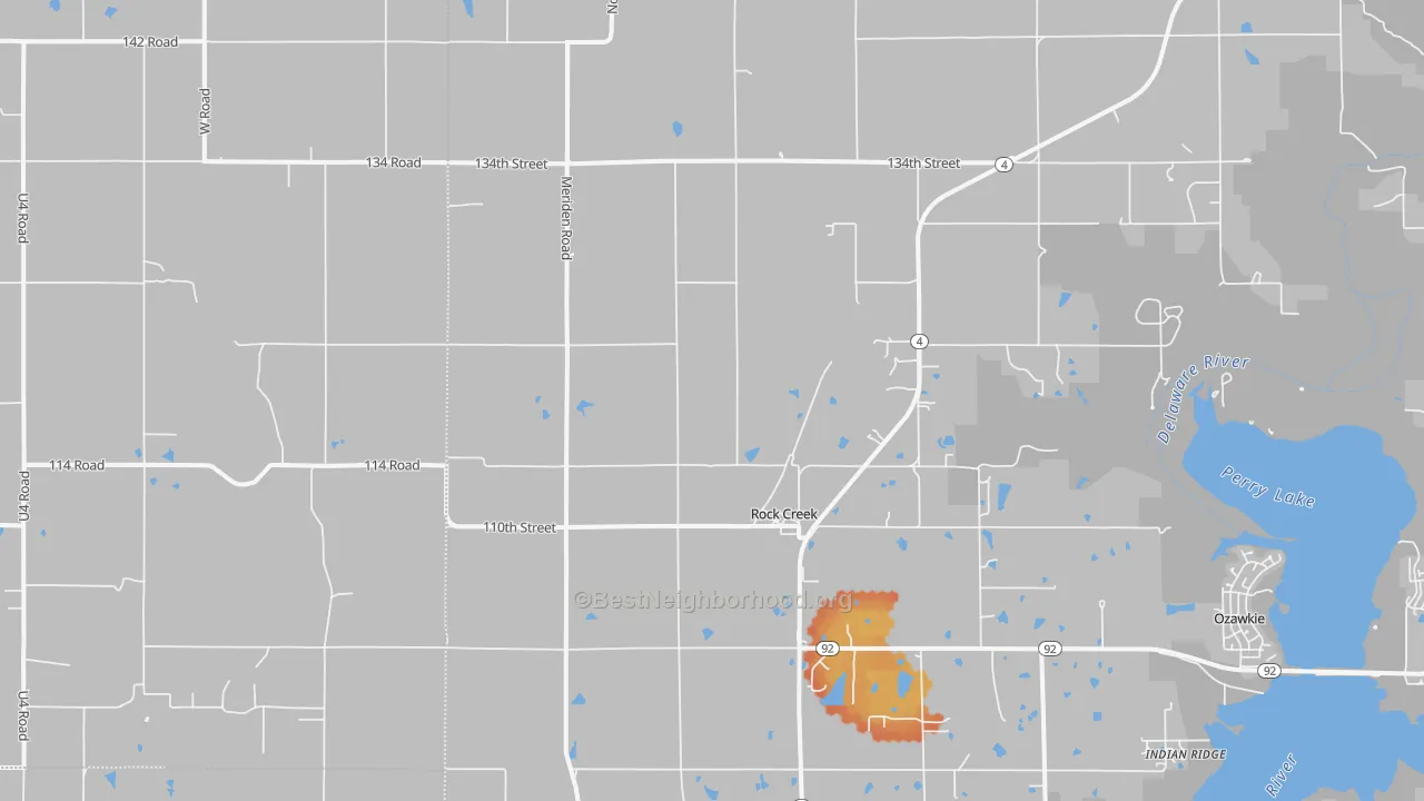 Bike Grade map of Rock Creek, KS