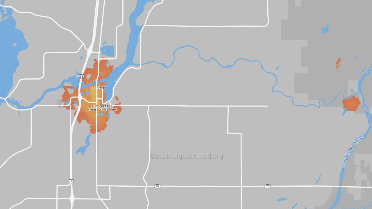 Bike Grade map of Rock Creek, MN