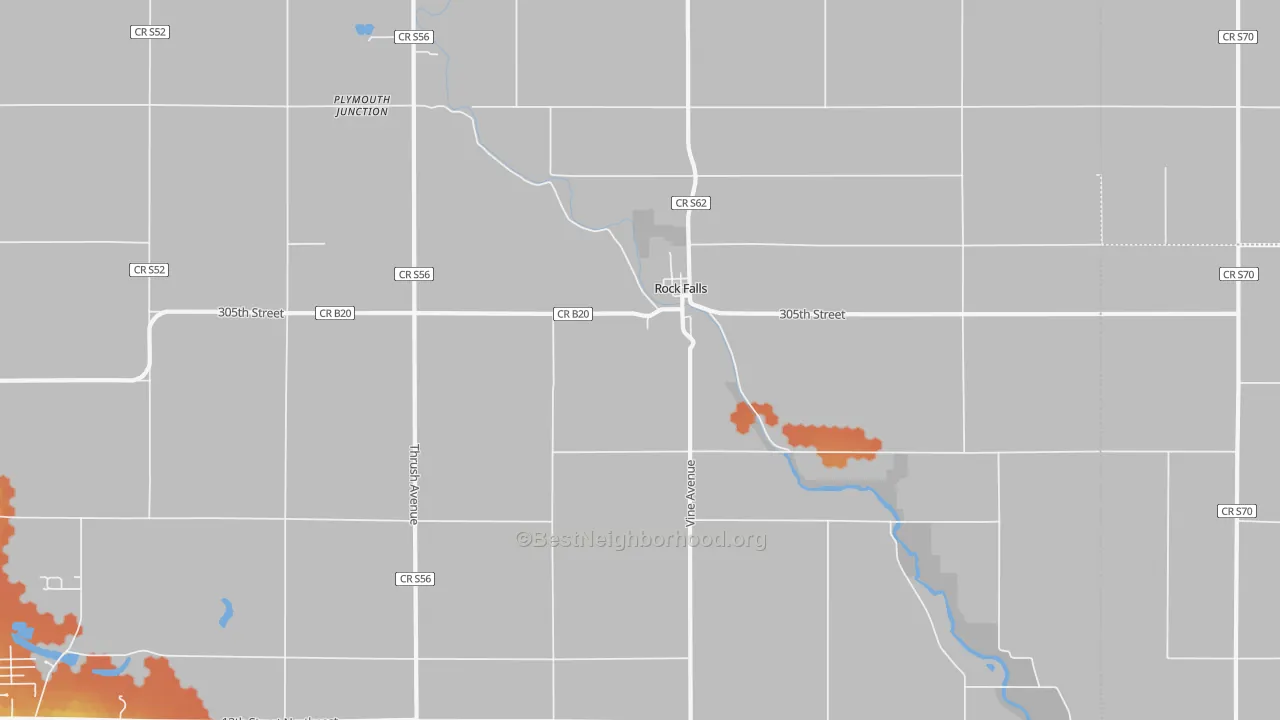 Bike Grade map of Rock Falls, IA