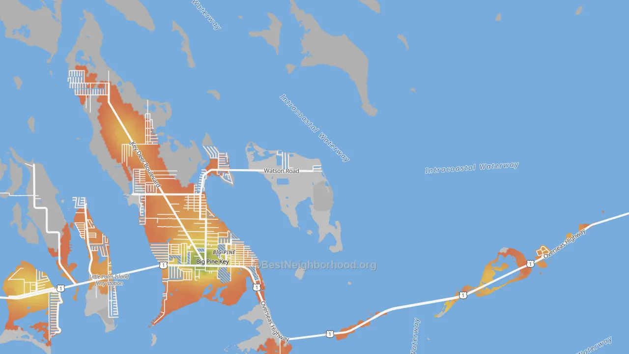 Bike Grade map of Rock Harbor, FL