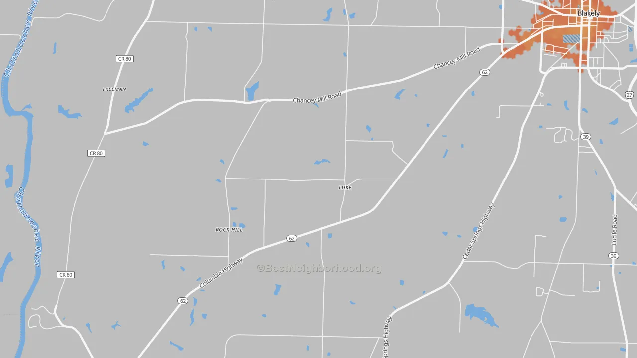Bike Grade map of Rock Hill, GA