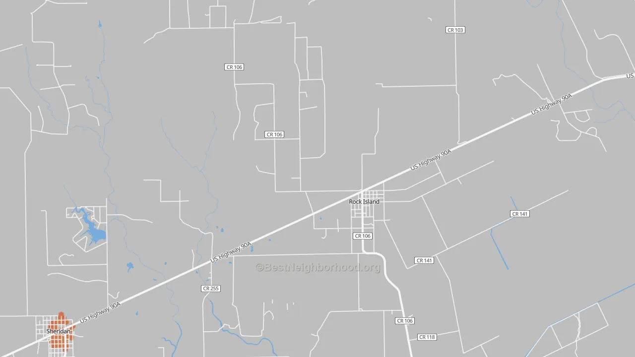 Bike Grade map of Rock Island, TX