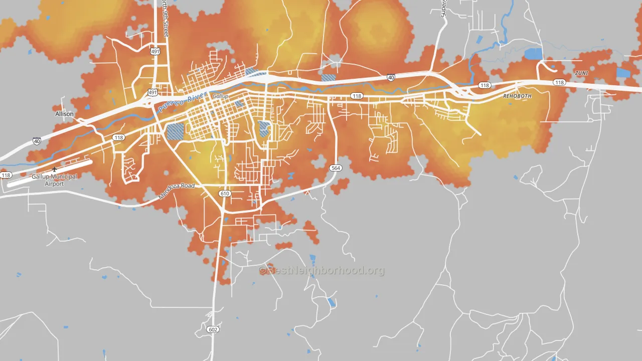Bike Grade map of Rock Springs, NM