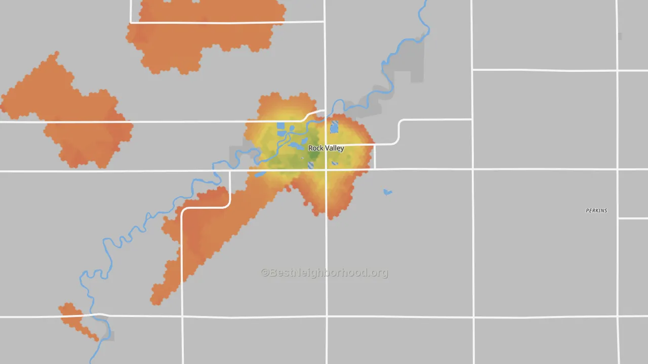Bike Grade map of Rock Valley, IA