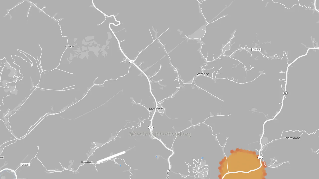 Bike Grade map of Rock View, WV