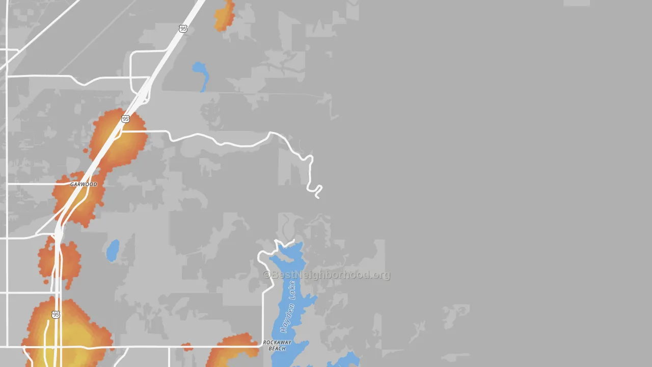 Bike Grade map of Rockaway Beach, ID