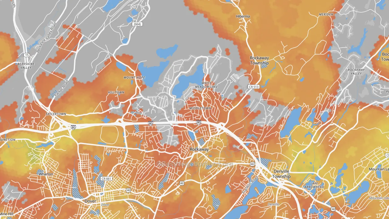 Bike Grade map of Rockaway, NJ