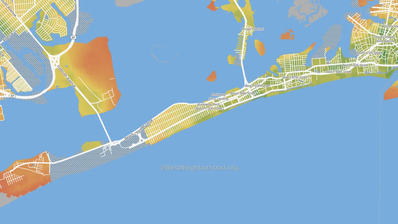 Bike Grade map of Rockaway Park, Queens, NY