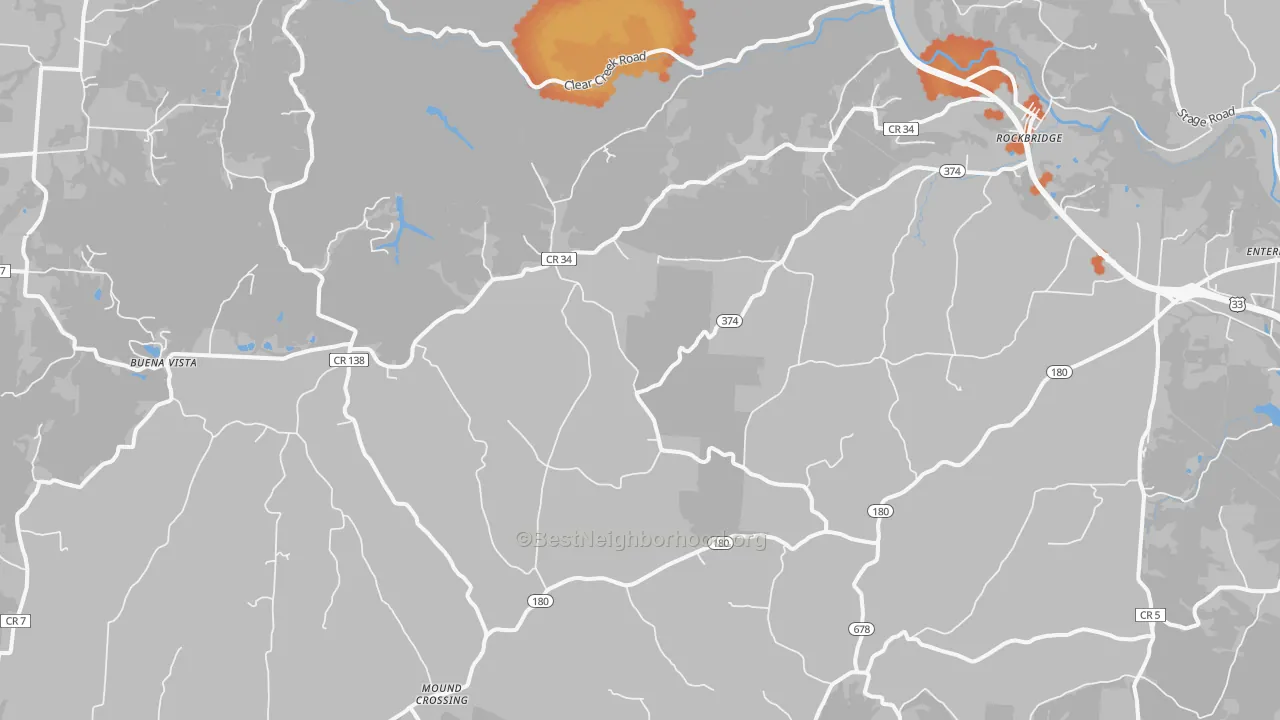 Bike Grade map of Rockbridge, OH