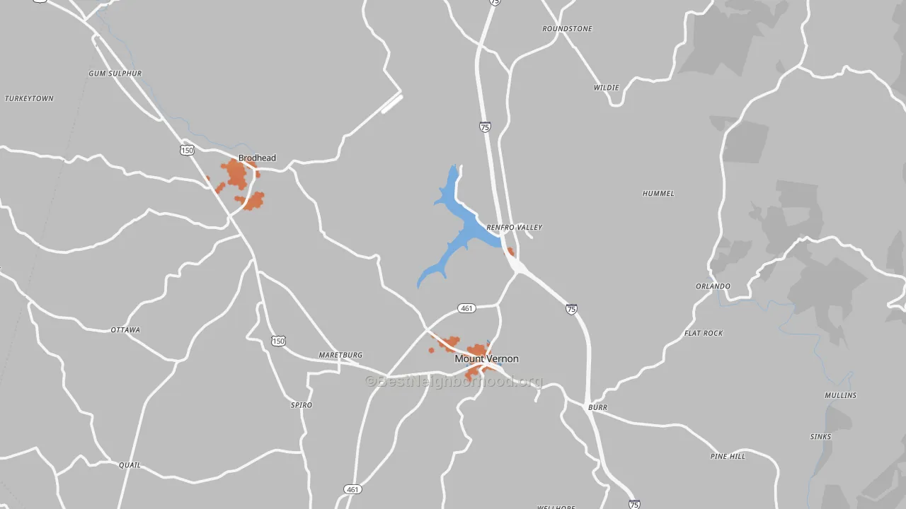 Bike Grade map of Rockcastle County, KY