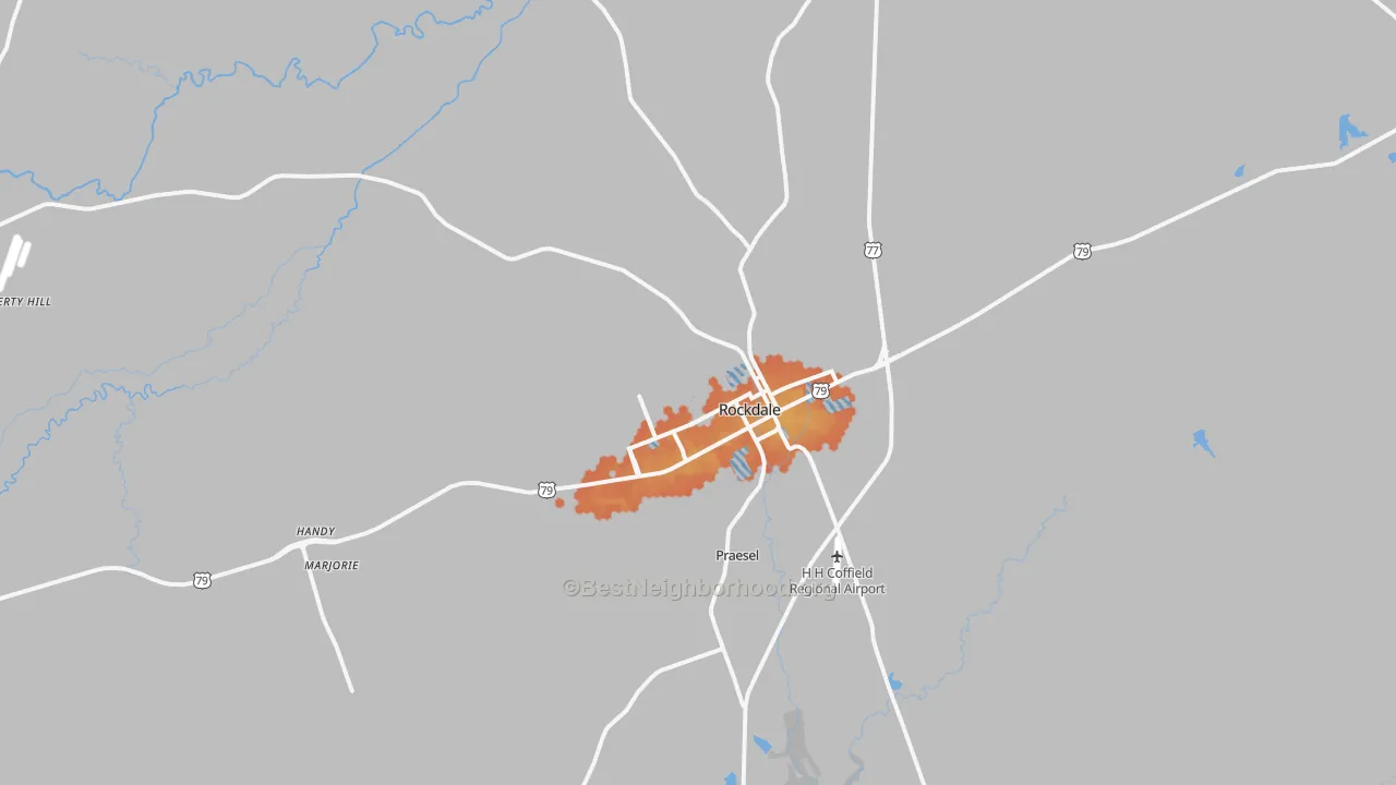 Bike Grade map of Rockdale, TX