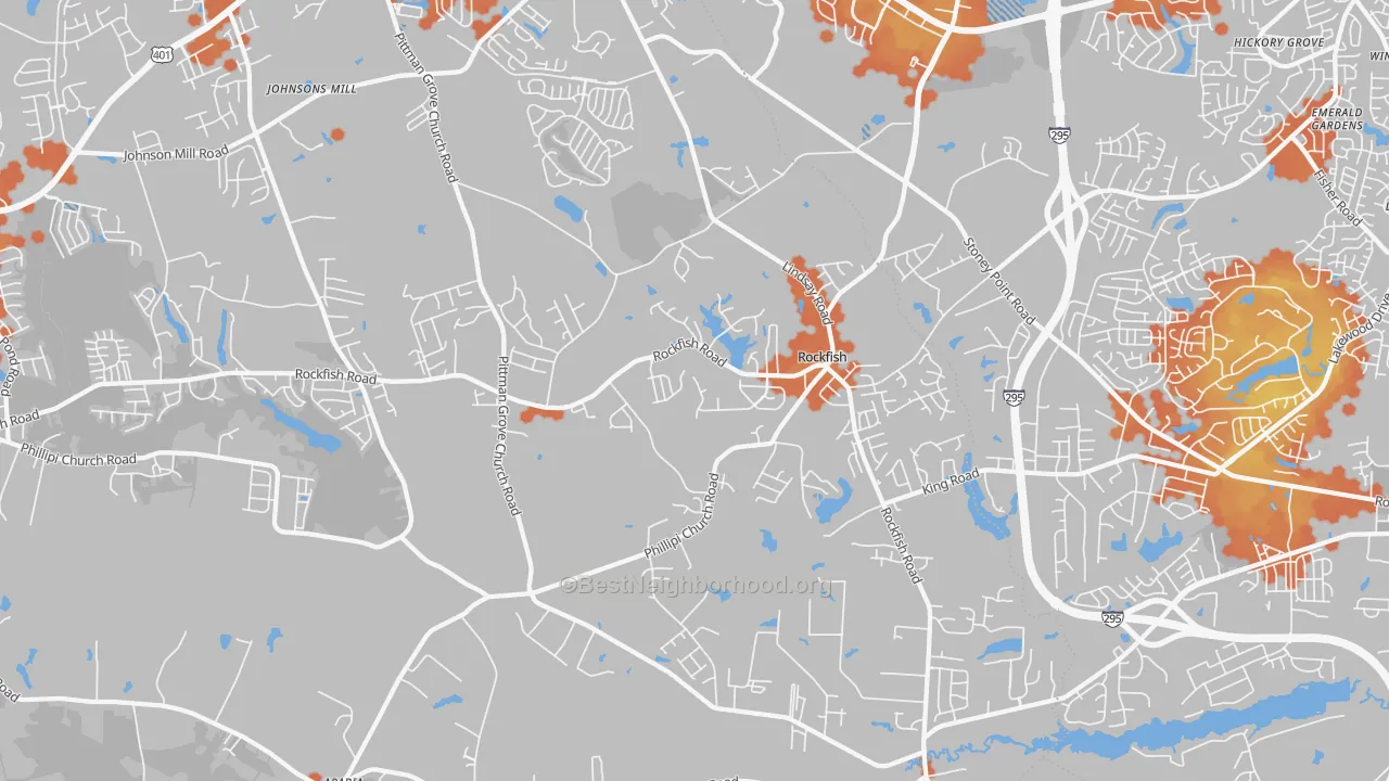 Bike Grade map of Rockfish, Raeford, NC