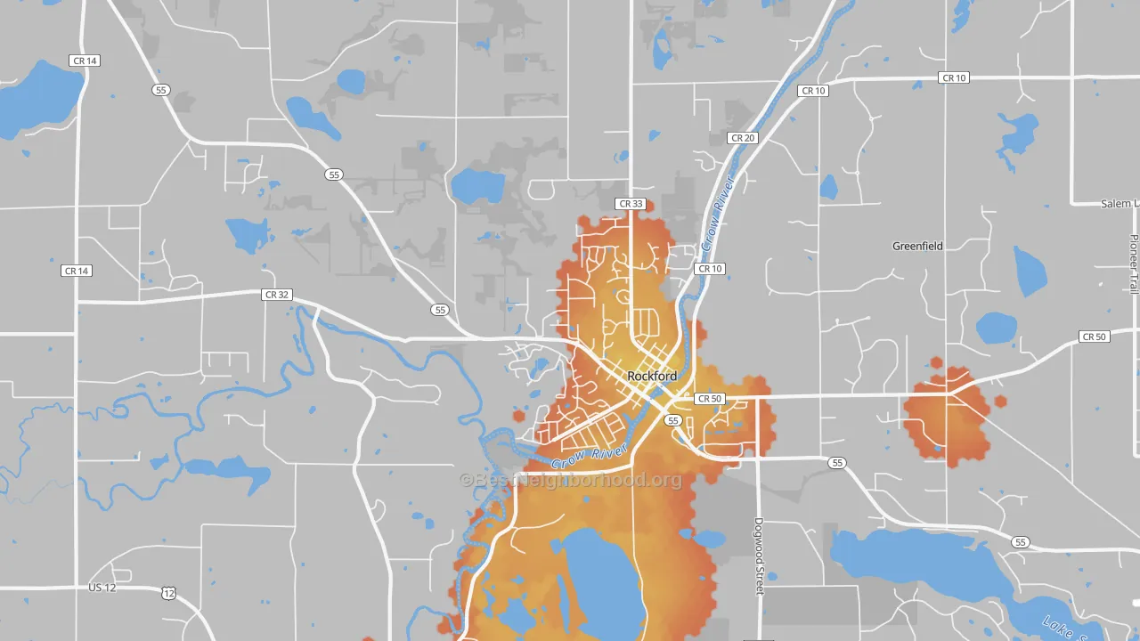 Bike Grade map of Rockford, MN