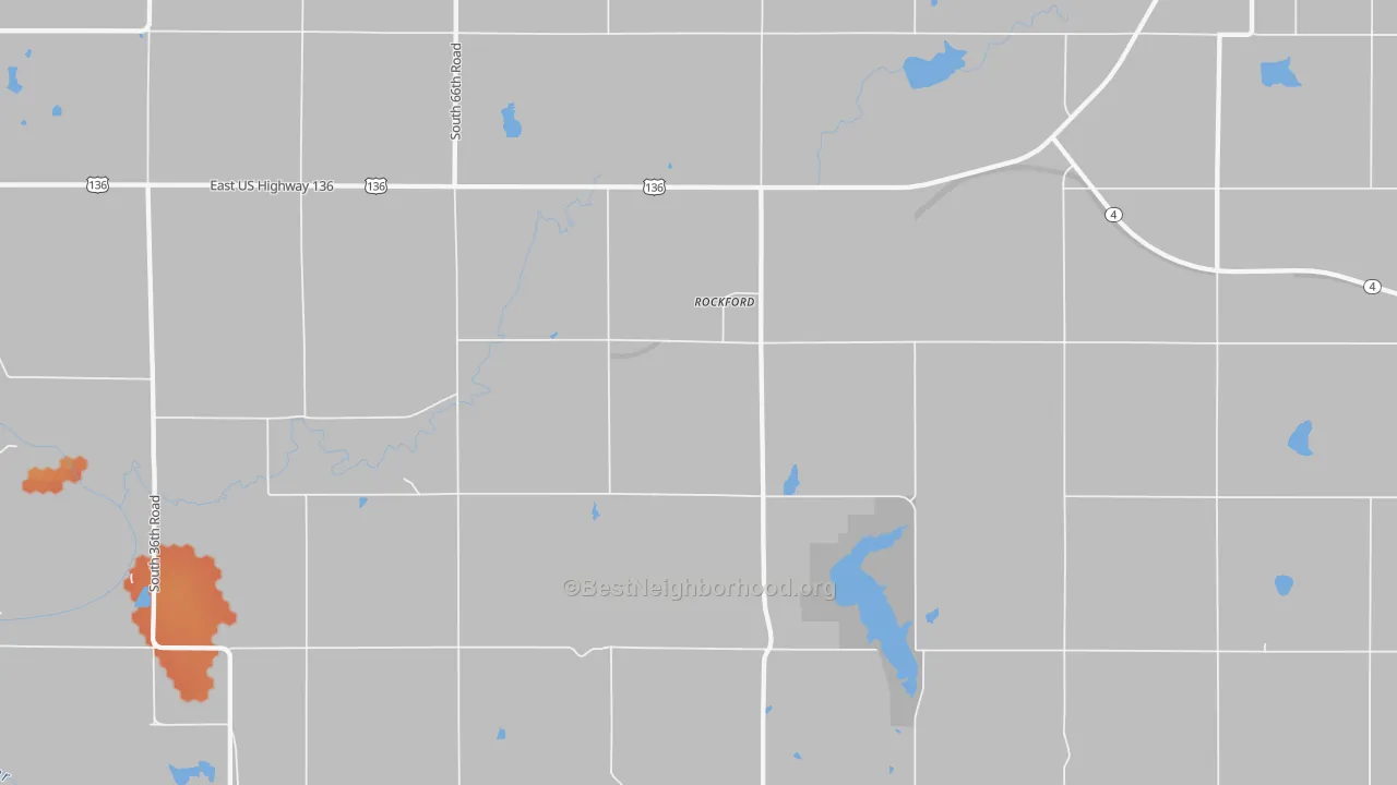 Bike Grade map of Rockford, NE