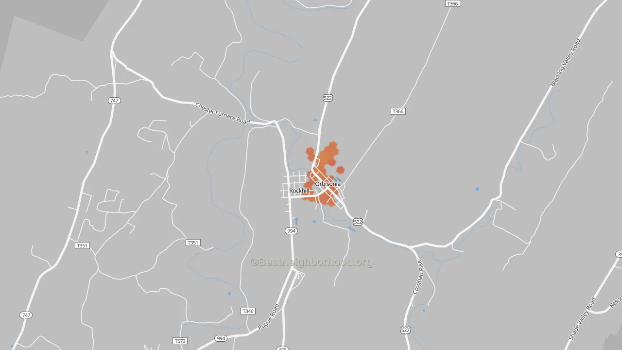 Bike Grade map of Rockhill Furnace, PA