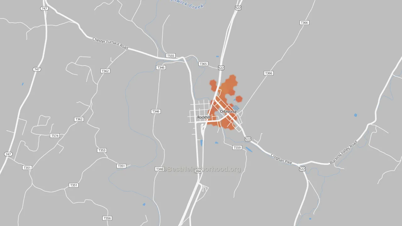 Bike Grade map of Rockhill, PA