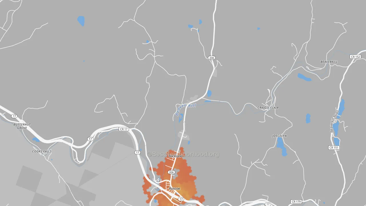Bike Grade map of Rockland, NY