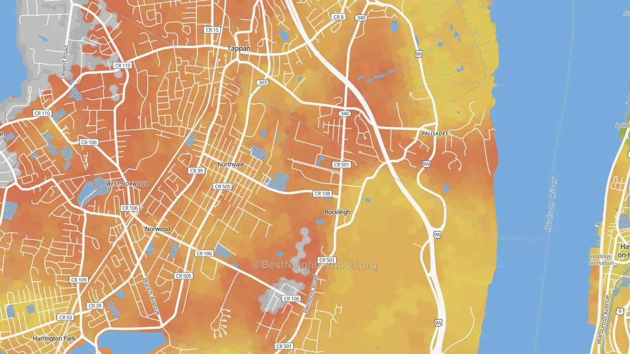 Bike Grade map of Rockleigh, NJ