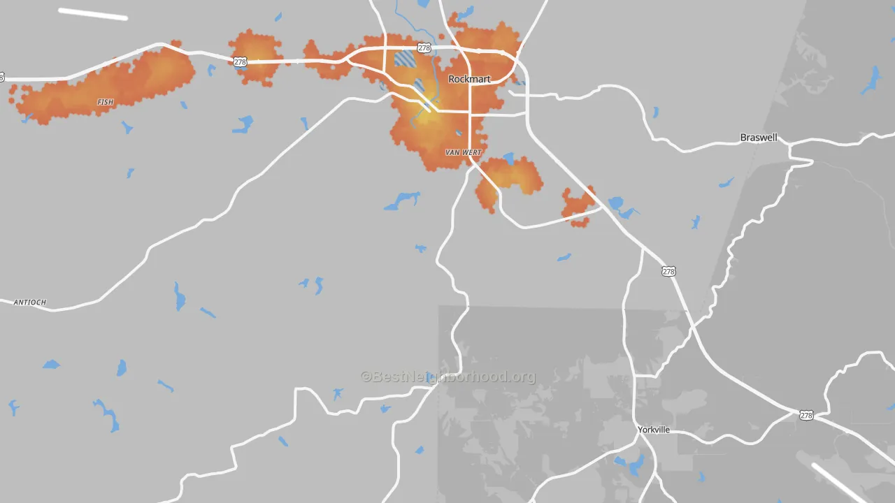 Bike Grade map of Rockmart, GA