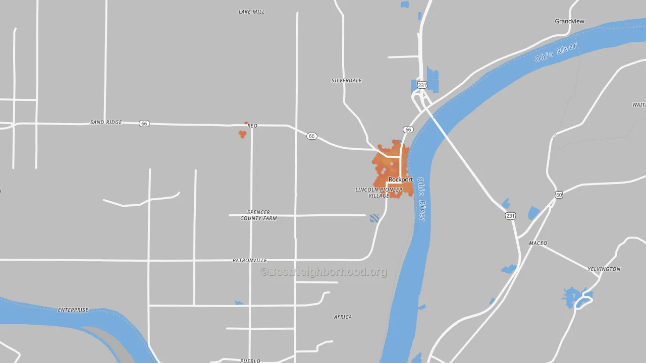 Bike Grade map of Rockport, IN