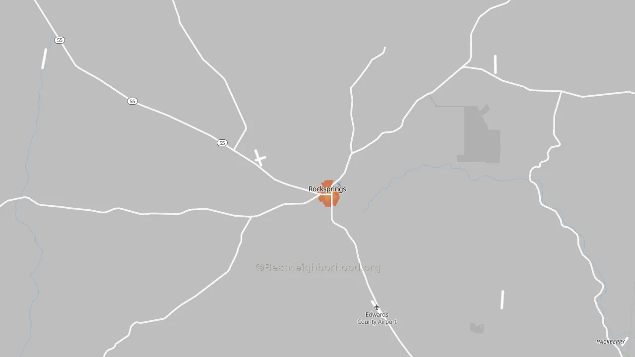 Bike Grade map of Rocksprings, TX