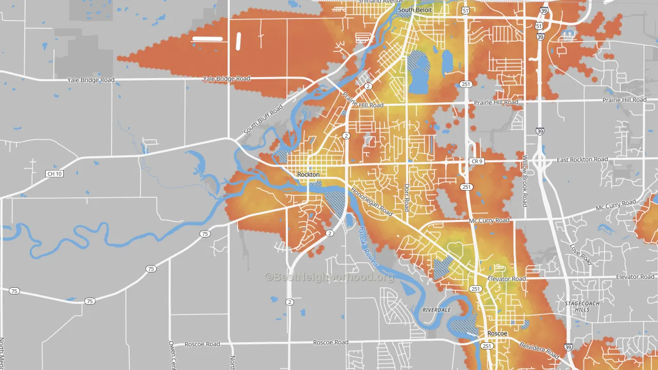 Bike Grade map of Rockton, IL