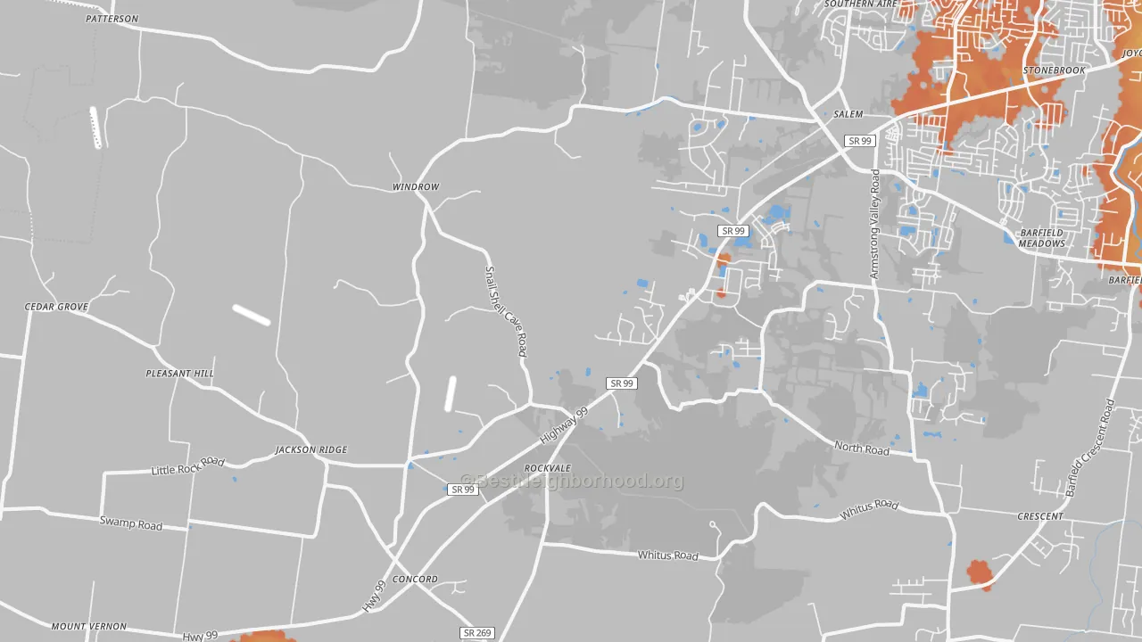 Bike Grade map of Rockvale, TN
