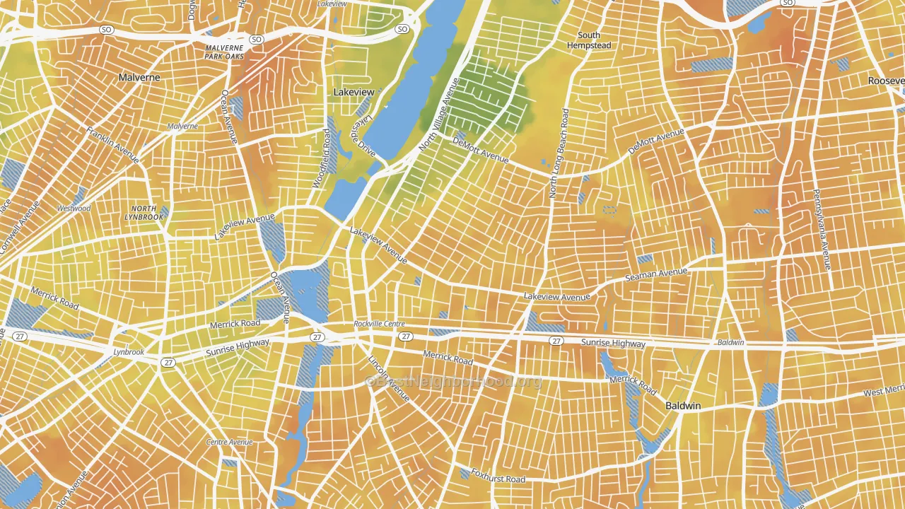 Bike Grade map of Rockville Centre, NY
