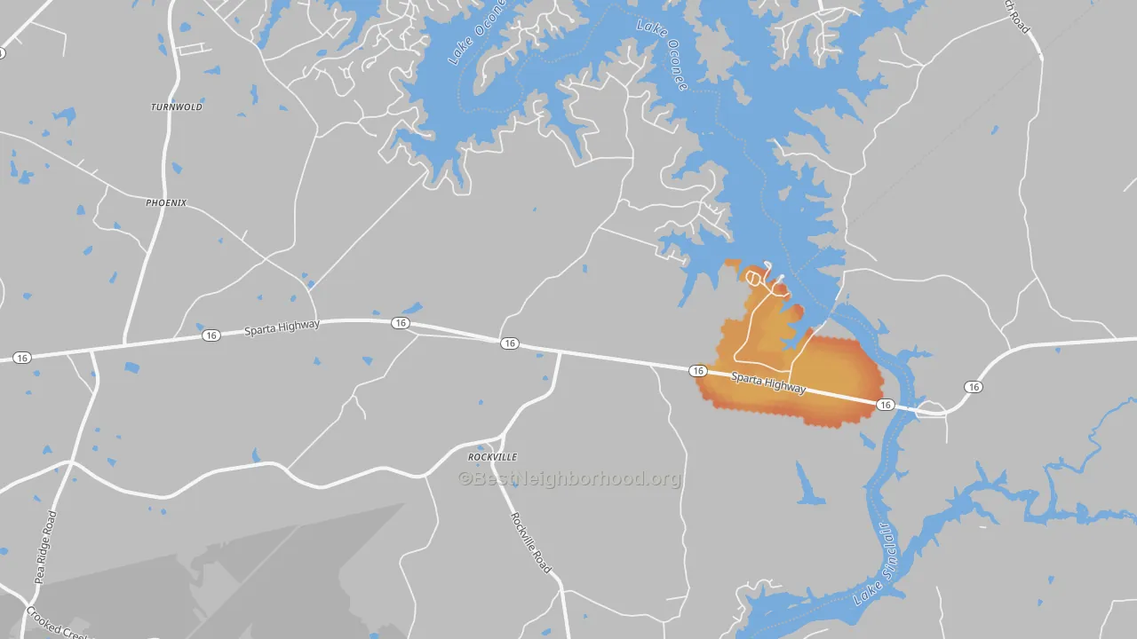 Bike Grade map of Rockville, GA