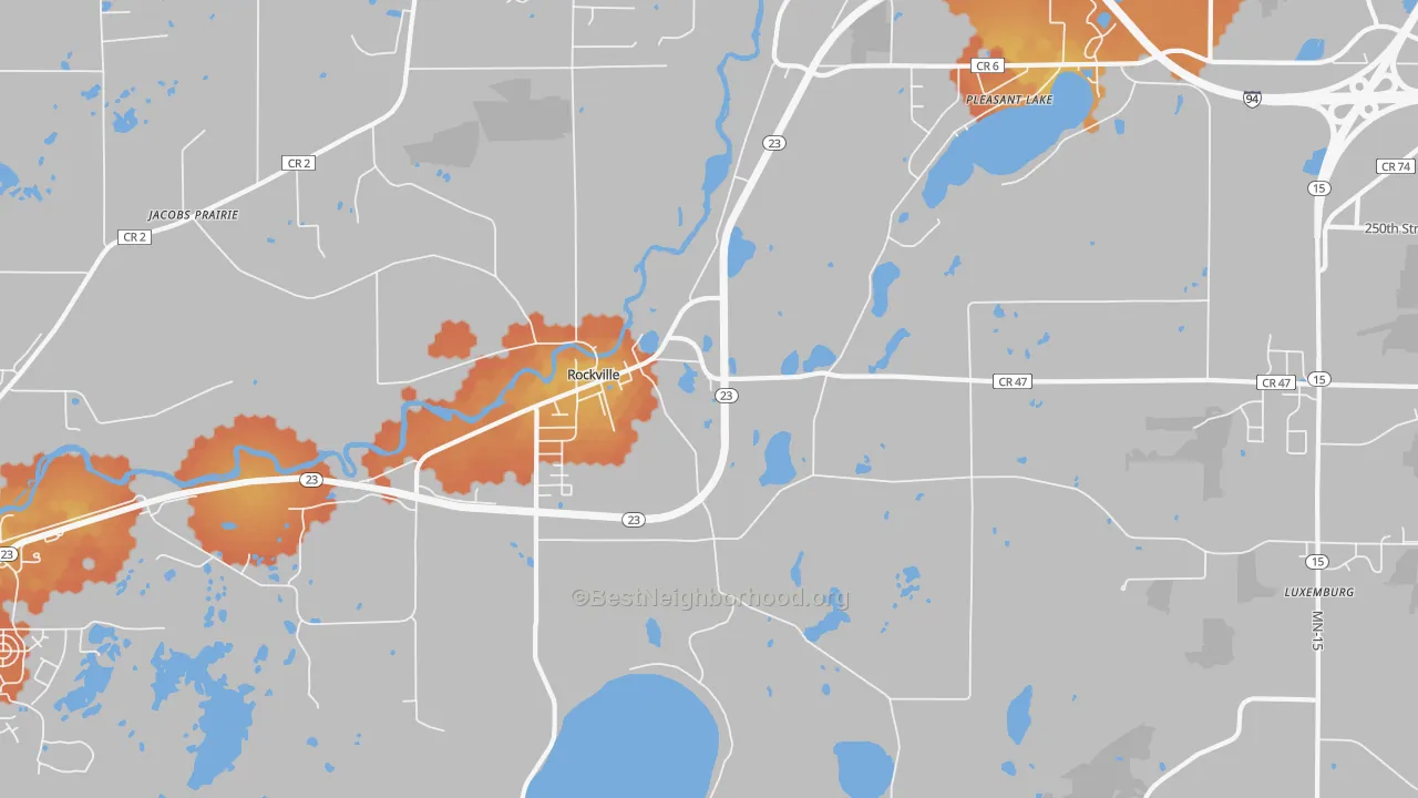 Bike Grade map of Rockville, MN