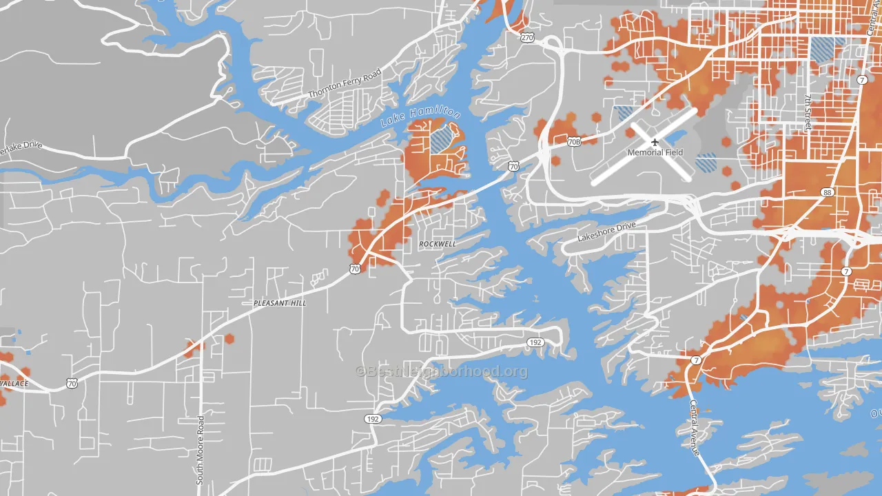 Bike Grade map of Rockwell, AR