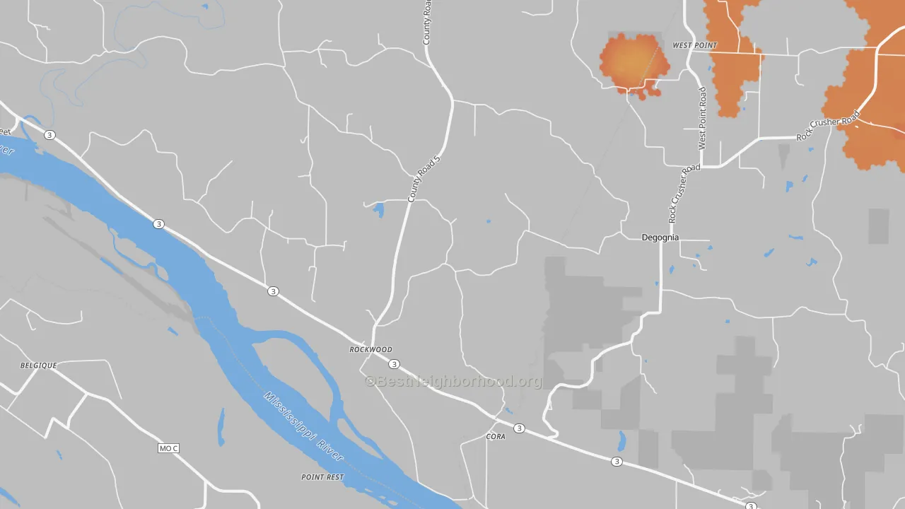 Bike Grade map of Rockwood, IL