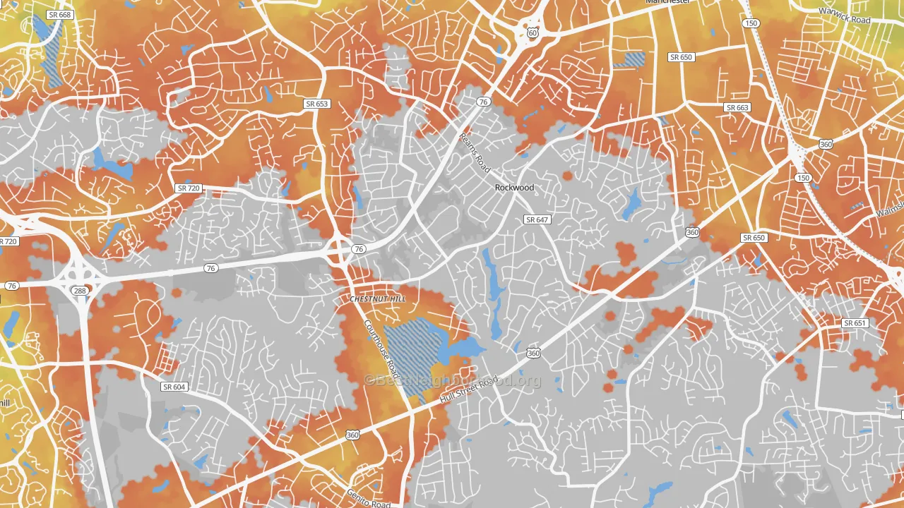 Bike Grade map of Rockwood, VA