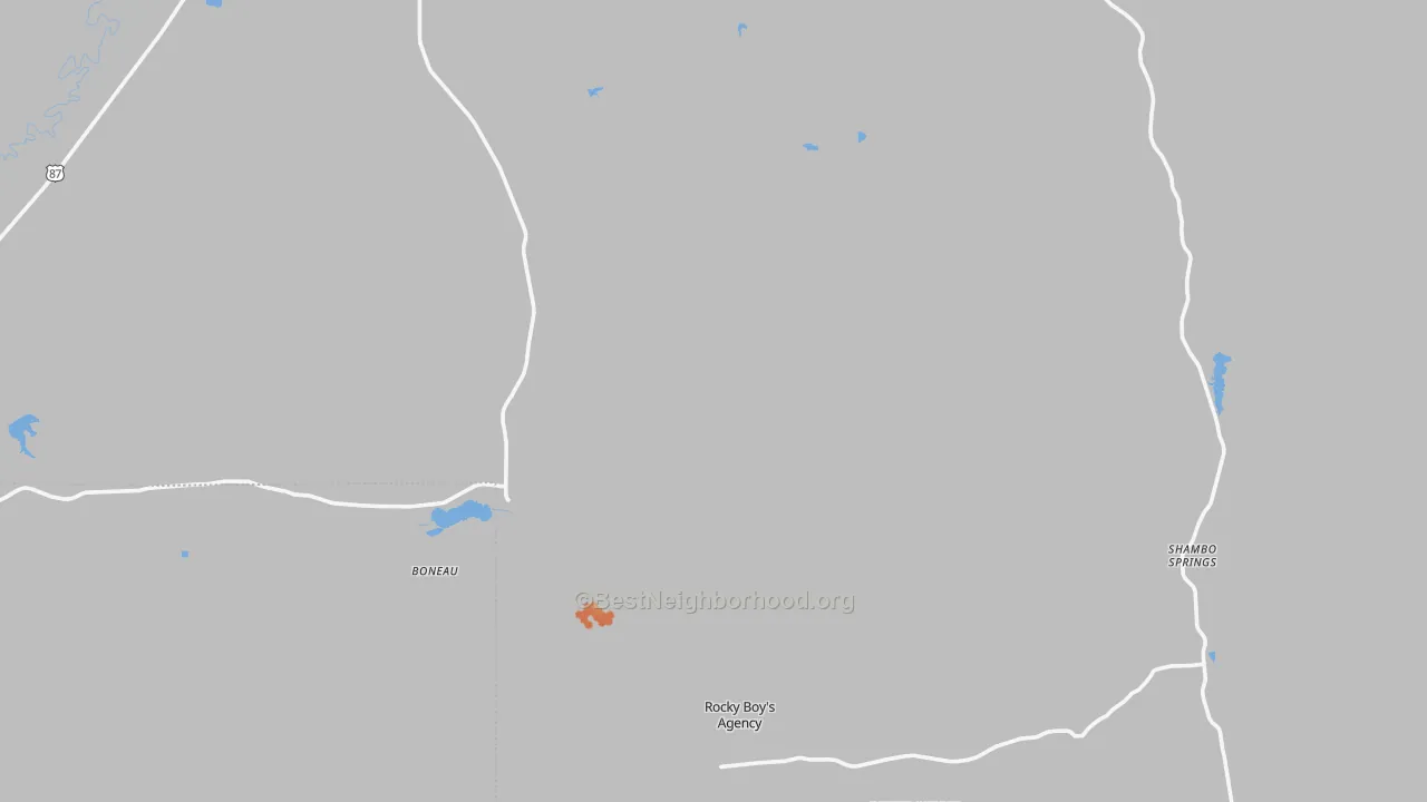 Bike Grade map of Rocky Boy, MT