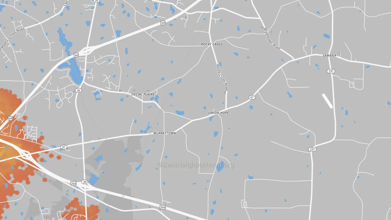 Bike Grade map of Rocky Cross, NC