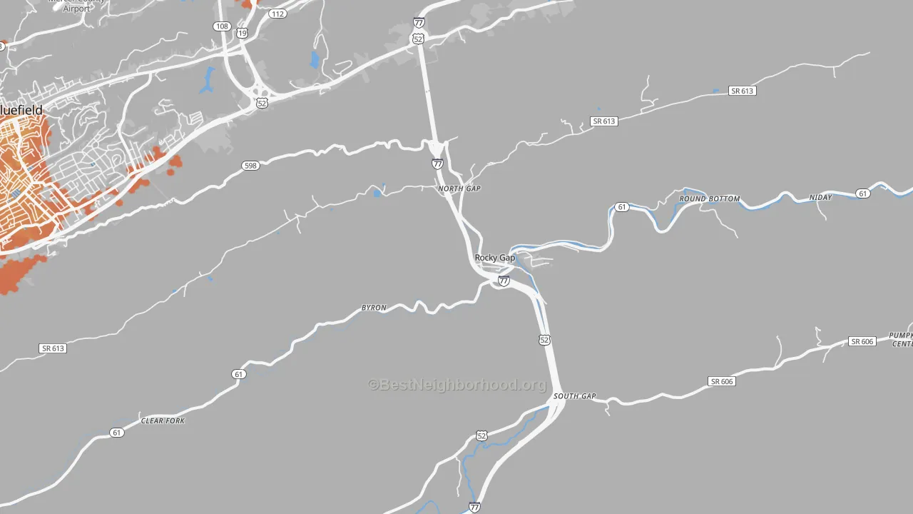 Bike Grade map of Rocky Gap, VA