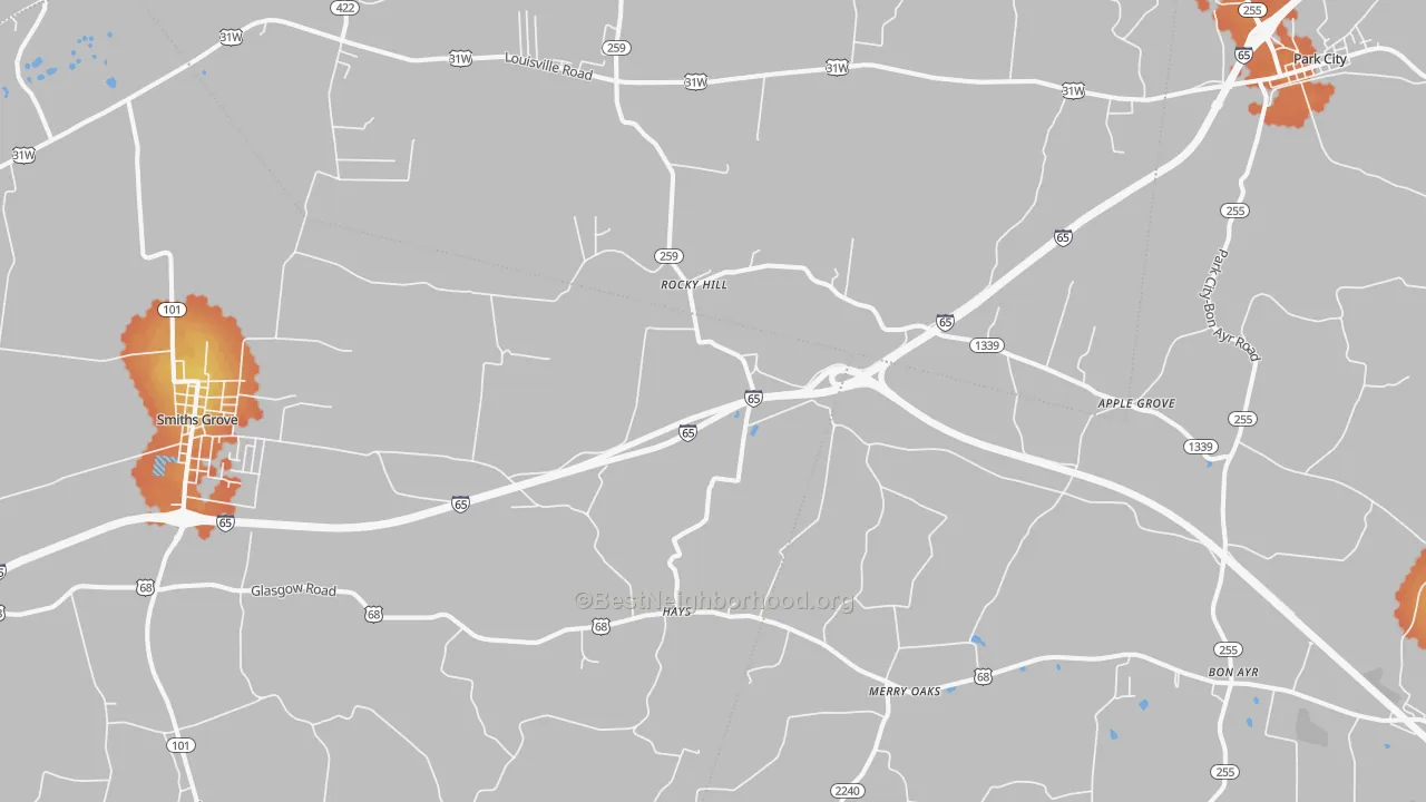 Bike Grade map of Rocky Hill, KY