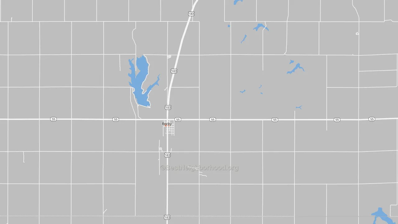 Bike Grade map of Rocky, OK