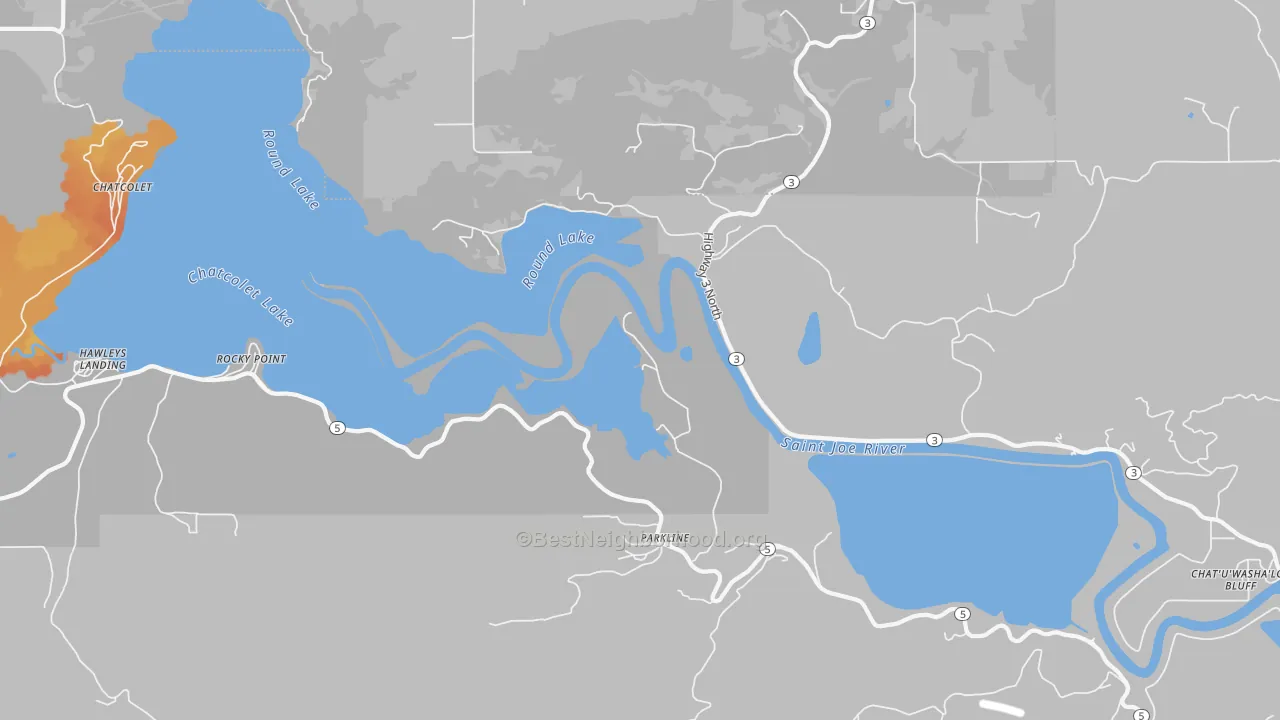 Bike Grade map of Rocky Point, ID