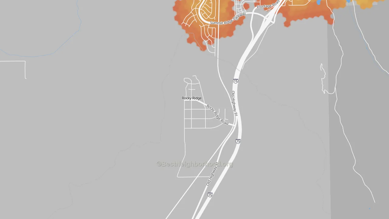 Bike Grade map of Rocky Ridge, UT