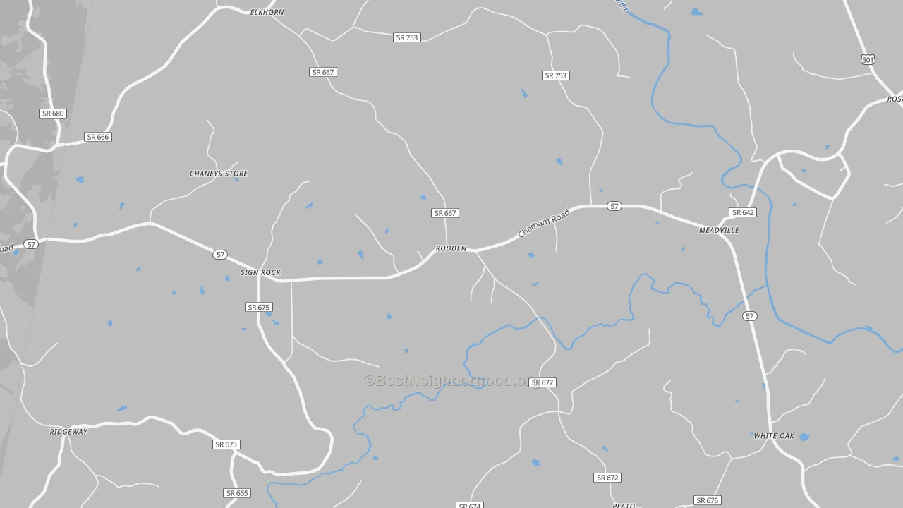 Bike Grade map of Rodden, VA
