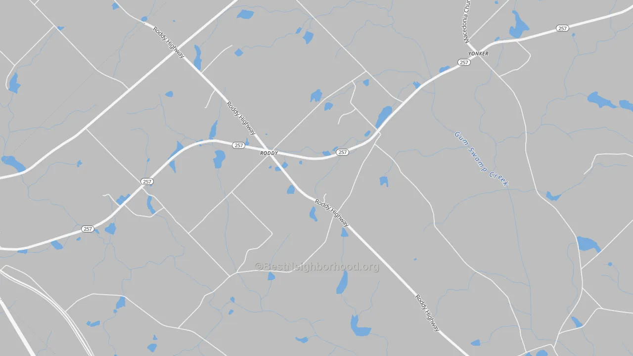 Bike Grade map of Roddy, GA