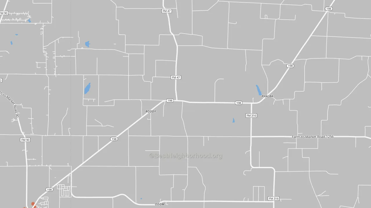 Bike Grade map of Roddy, TX